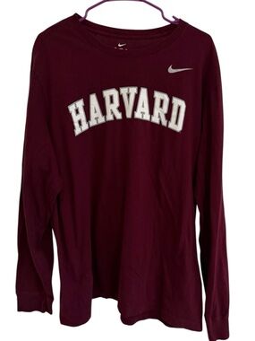 Nike Harvard Long Sleeve T Shirt XXL Maroon College Logo Graphic Casual